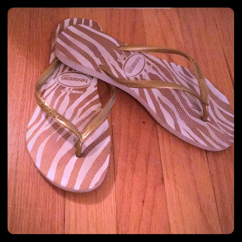 Havaianas Golden zebra flip-flops